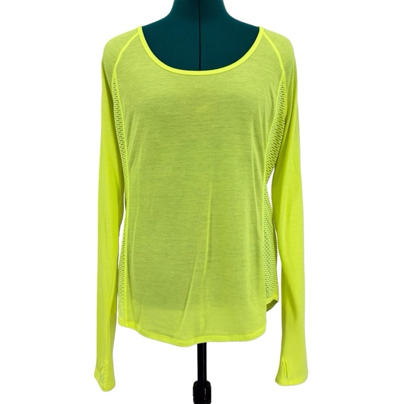 Under Armour Fluorescent Yellow Heat Gear Long Sleeve Thin Running Top, Large - Picture 1 of 16